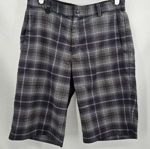Nike Golf Tour‎ Performance Dri-Fit Plaid Gray Black Golf Shorts Men's Size 30.